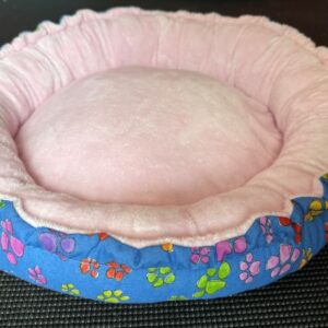 Pink & Blue with Paw Prints - cat or small dog bed