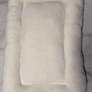 Large Dog Bed - Sherpa & Gray with Dog Bones & More