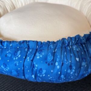 Cream, Blue & White with Paw Prints - Medium Dog Bed or Large/Multiple Cats