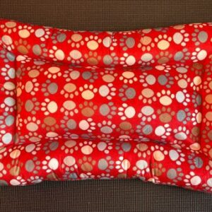 Red with Paw Print Carrier Pad/Crate Mat